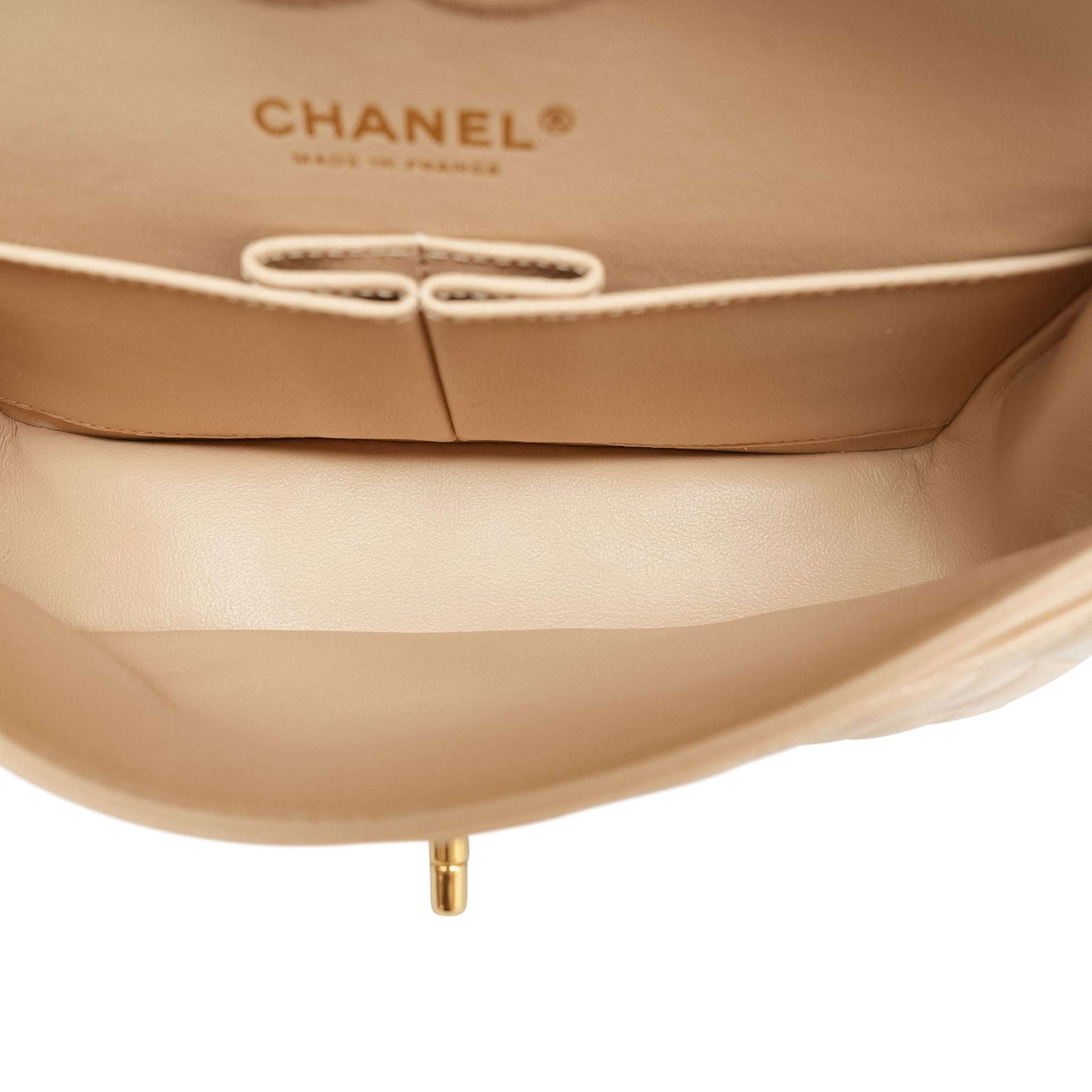 Product image 11 of 15: Beige Clair Caviar Quilted Double Flap Small Gold HW