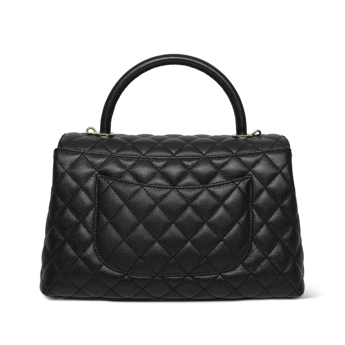21K Black Caviar Quilted Coco Handle Medium LGHW