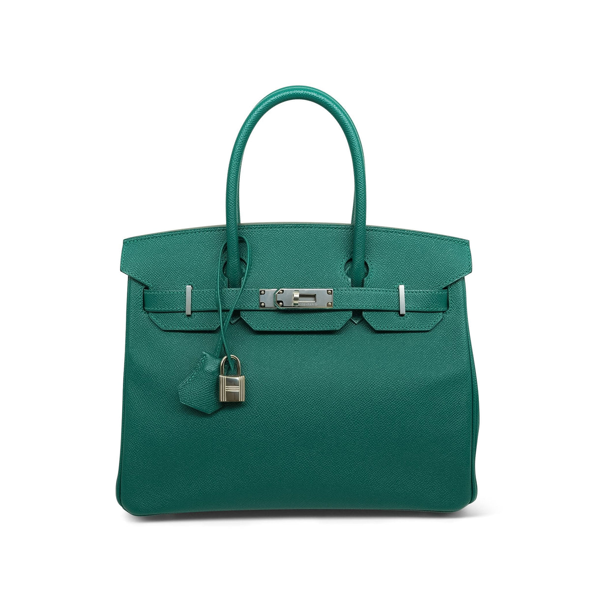 Birkin 30 Malachite Epsom Palladium Plated A Stamp