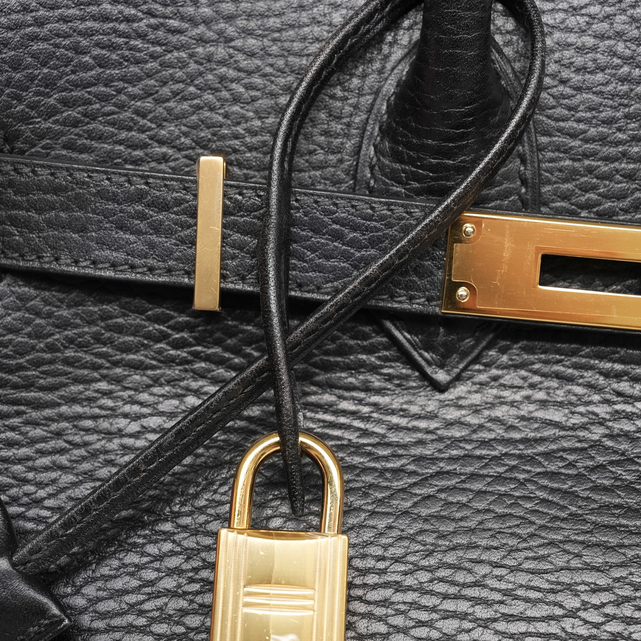 Birkin 30 Black Ardennes Gold Plated H Square Stamp