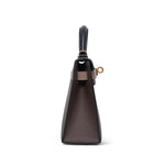 Product image 7 of 15: Mini Kelly Sellier Tri-Color Ecorce Etoupe Black Epsom Gold Plated B Stamp