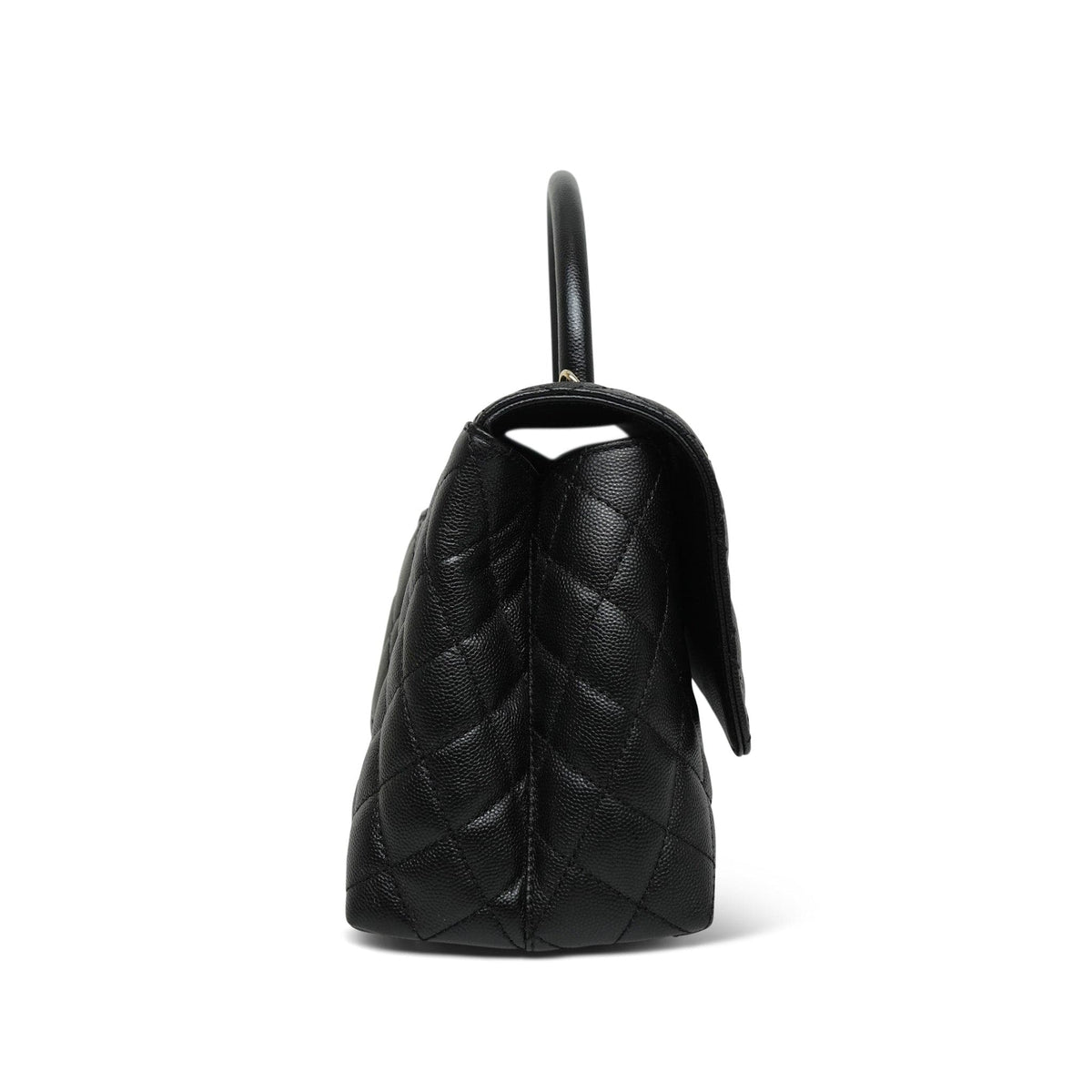 21K Black Caviar Quilted Coco Handle Medium LGHW