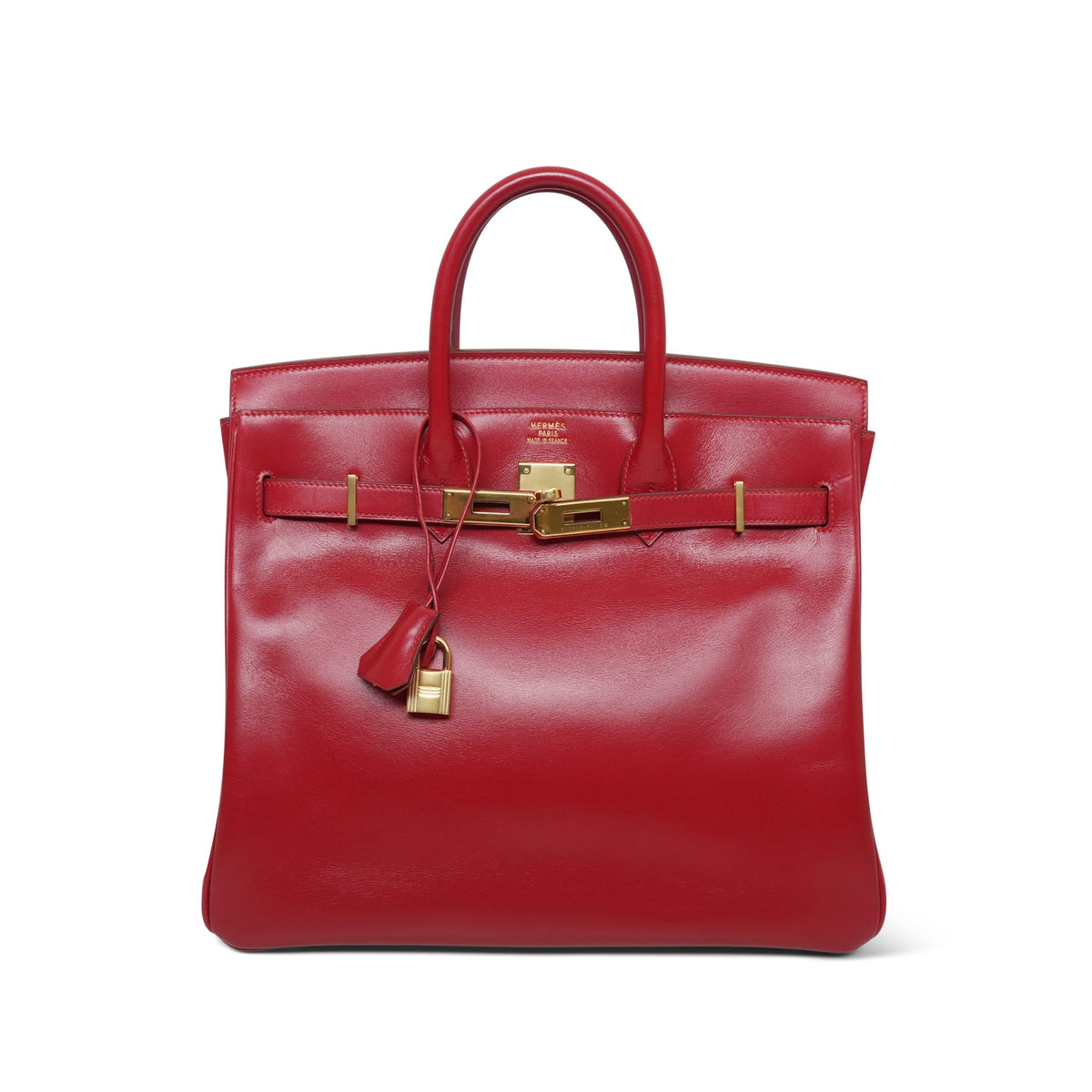 HAC 32 Rouge Vif Box Calfskin Gold Plated Z Circle Stamp