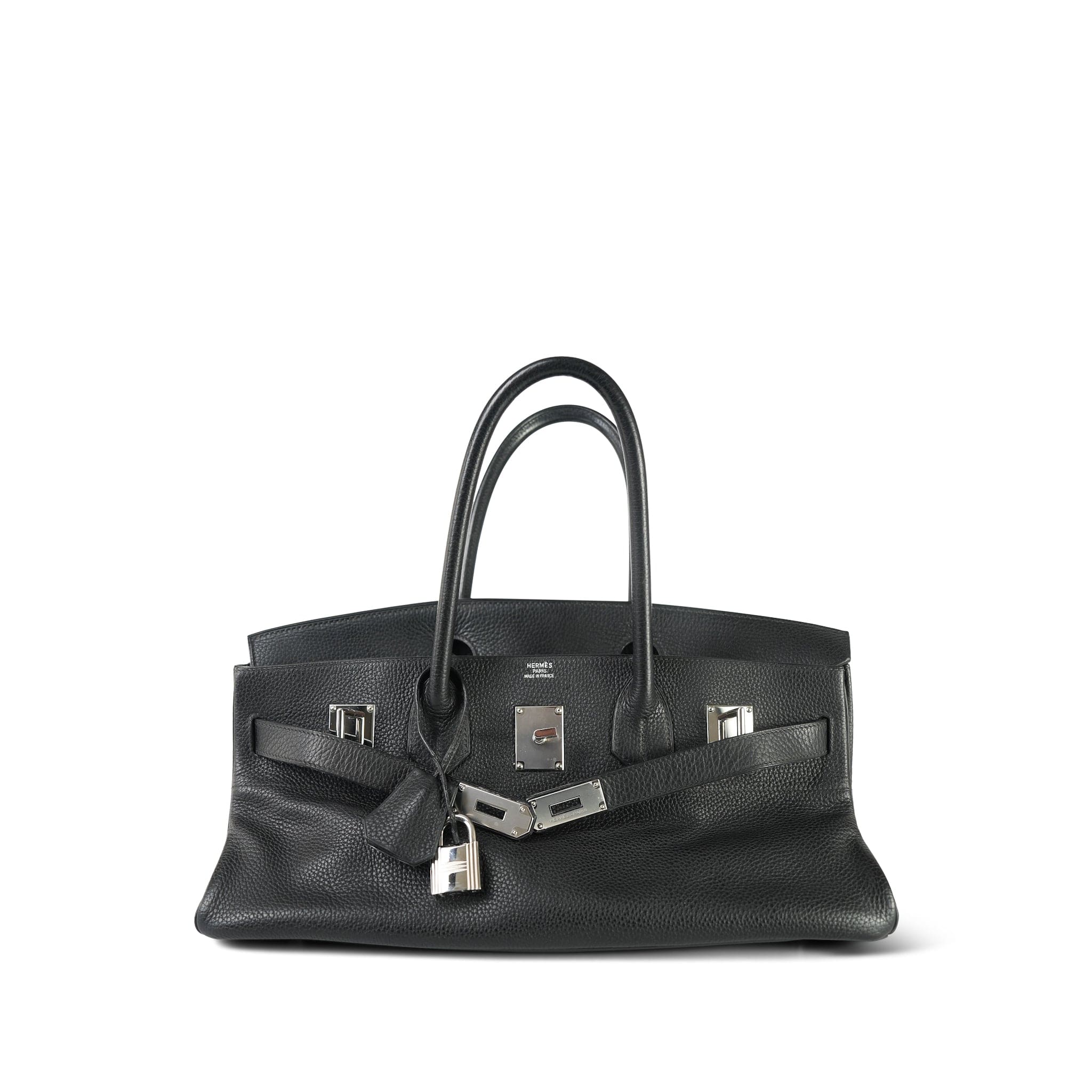 Shoulder Birkin 42 JPG Noir Clemence Palladium Plated [I] Stamp