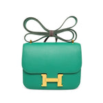 Product image 1 of 29: Constance 18 Vert Jade Epsom Gold Plated B Stamp