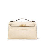 Product image 1 of 16: Kelly Pochette Nata Ostrich Gold Plated W Stamp