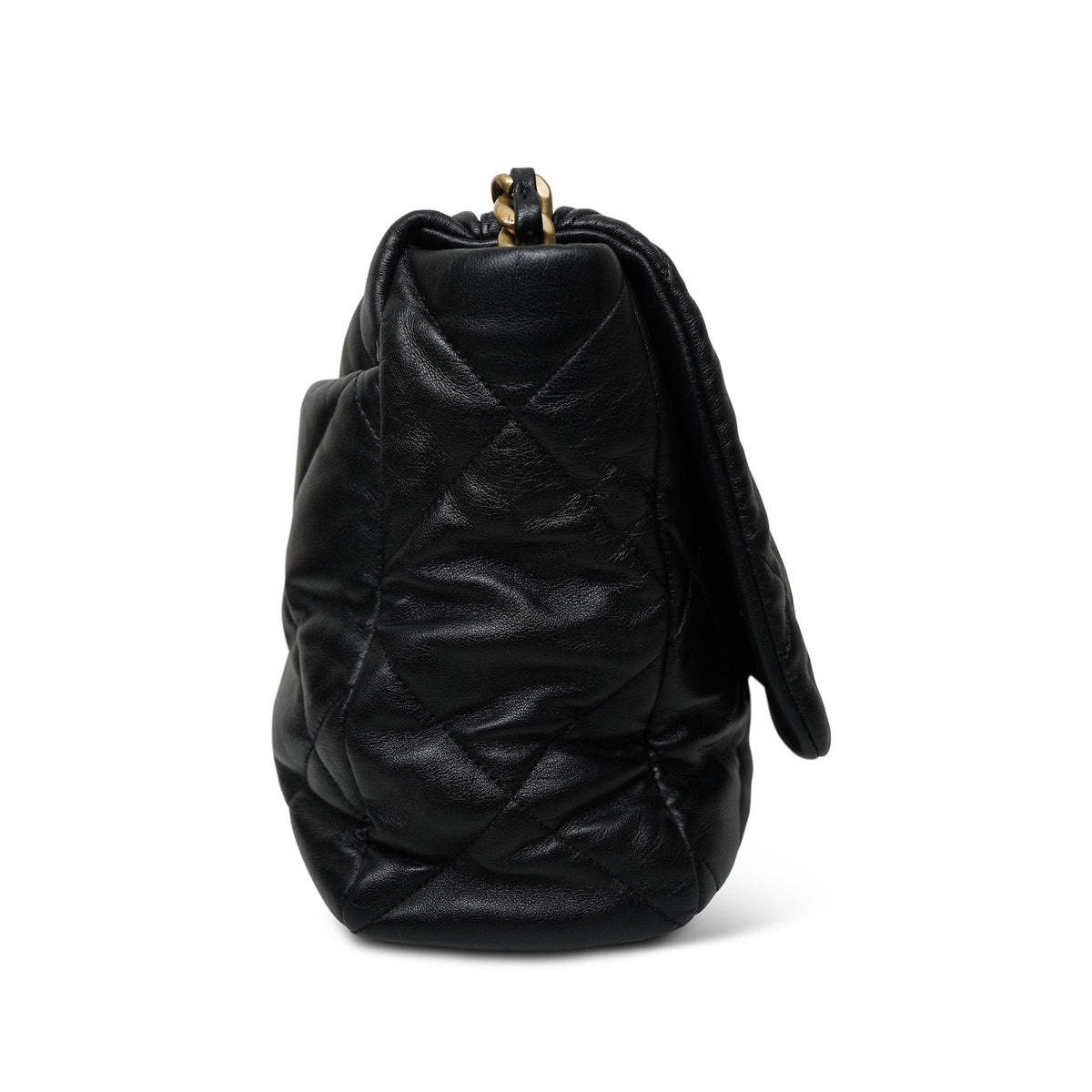 Black Goatskin Quilted Maxi 19 Flap MHW
