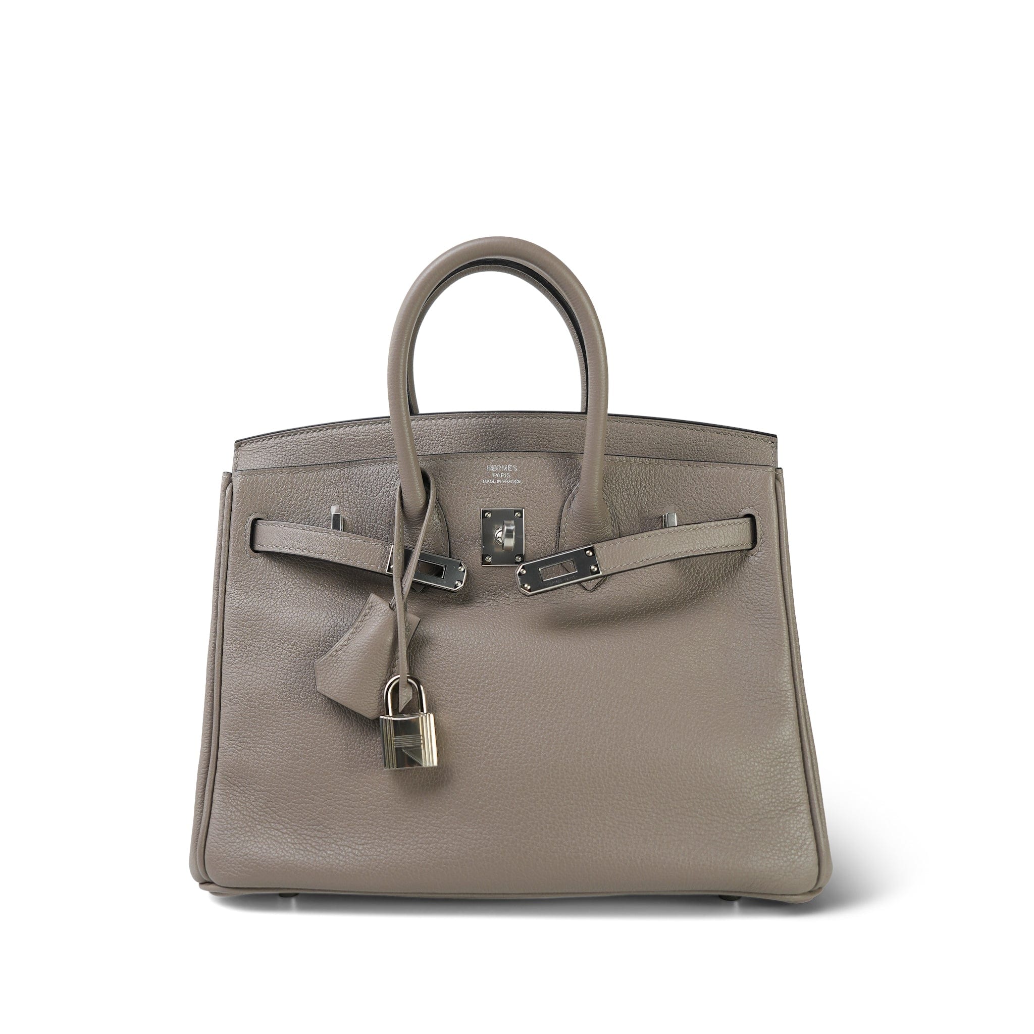 Birkin 25 Gris Asphalt Taurillon Novillo Palladium Plated Y Stamp