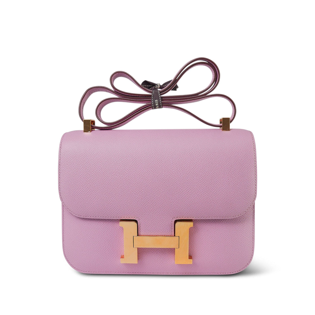 Constance 24 Mauve Sylvestre Epsom Gold Plated U Stamp