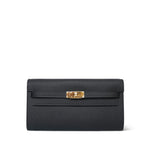 Product image 3 of 15: Kelly Wallet To Go Black Epsom Gold Plated G Stamp