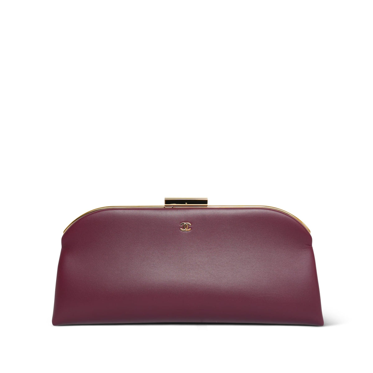 26S Dark Burgundy Lambskin Large Clutch Light Gold Hardware