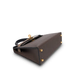 Product image 11 of 15: Mini Kelly Sellier Tri-Color Ecorce Etoupe Black Epsom Gold Plated B Stamp