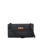 Product image 1 of 15: Kelly Wallet To Go Black Epsom Gold Plated G Stamp