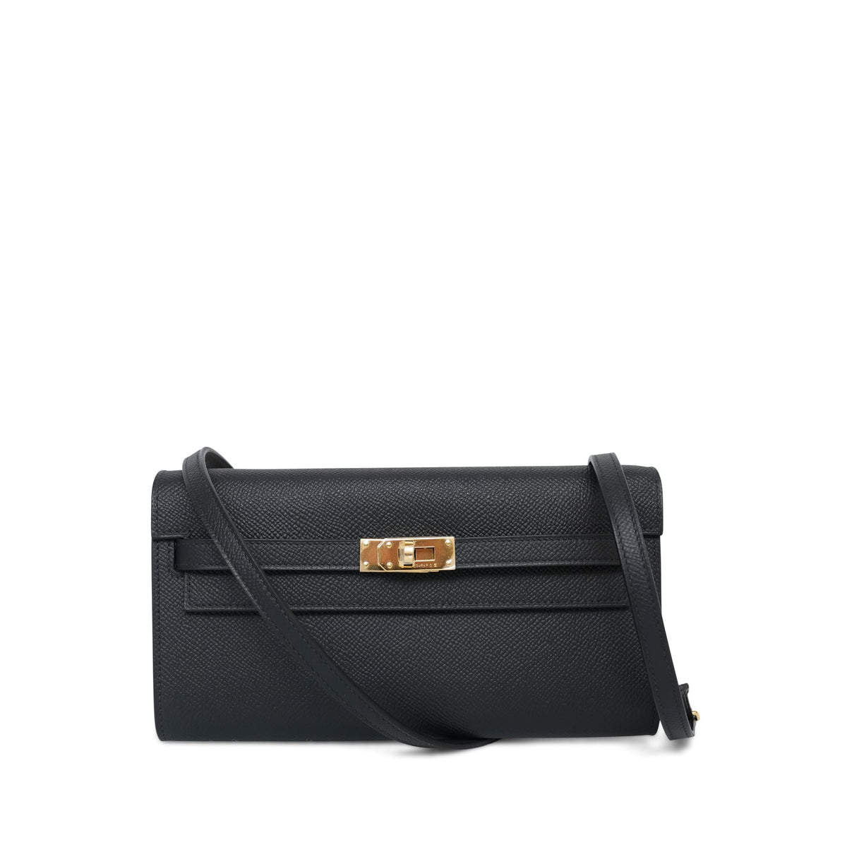 Kelly Wallet To Go Black Epsom Gold Plated G Stamp