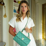Product image 2 of 20: Green Lambskin Quilted Trendy CC Small Light Gold Hardware
