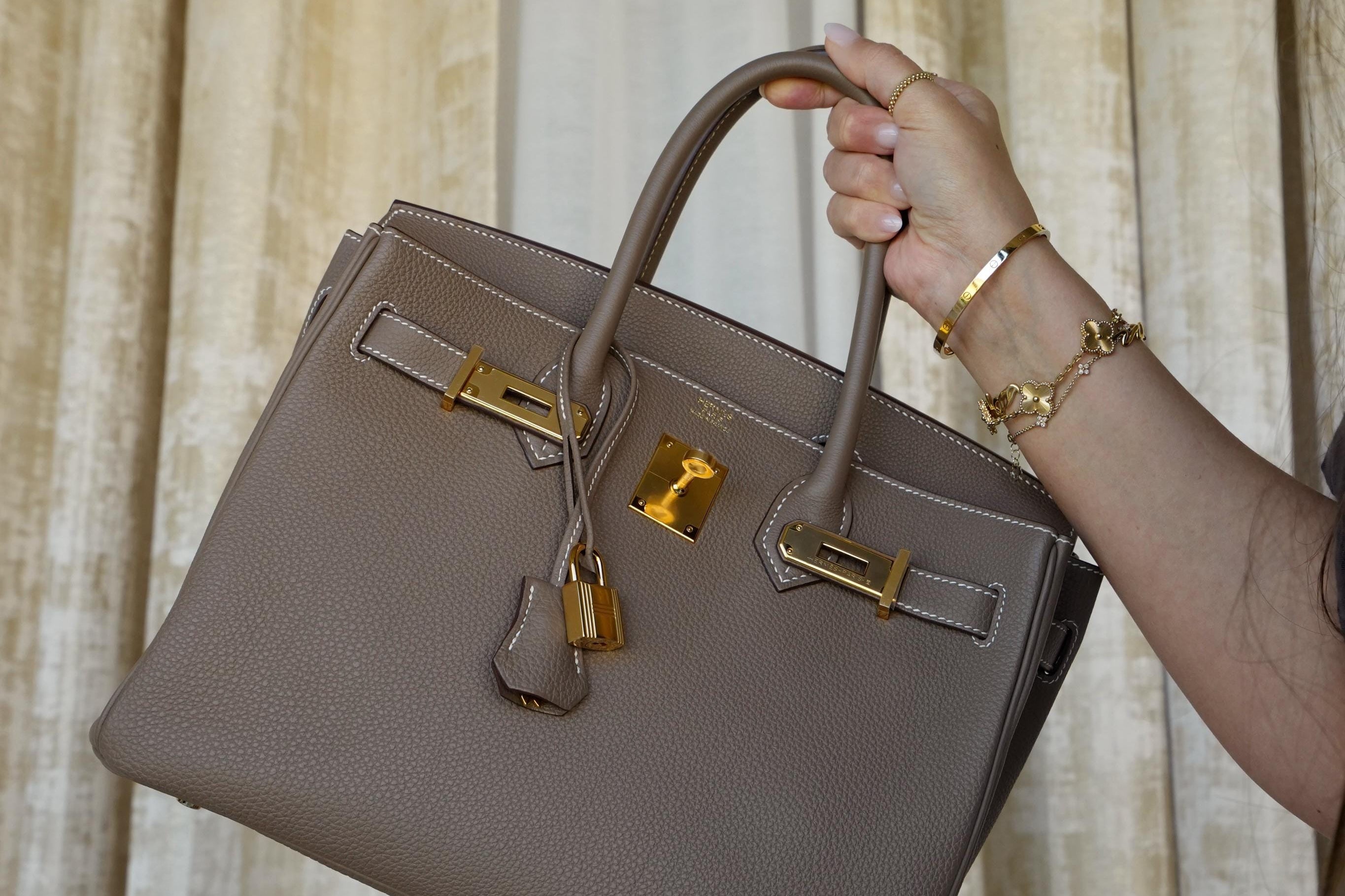Product image 10 of 16: Birkin 30 Etoupe Veau Togo Gold Plated Z Stamp