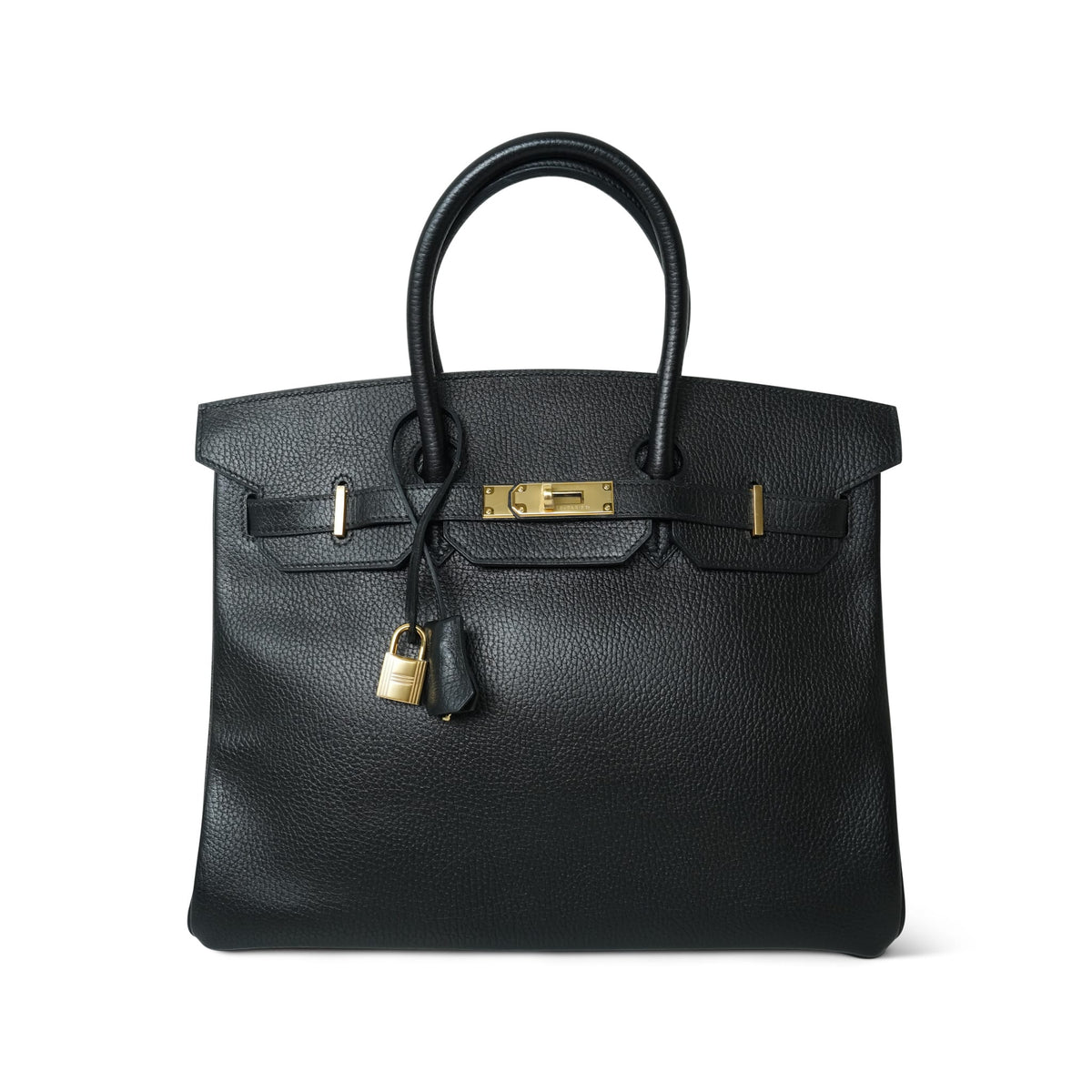 Birkin 35 Black Ardennes Gold Plated Z Circle Stamp