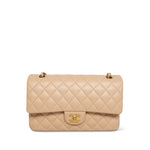 Product image 2 of 17: Beige Clair Lambskin Quilted Classic Flap Medium Gold HW