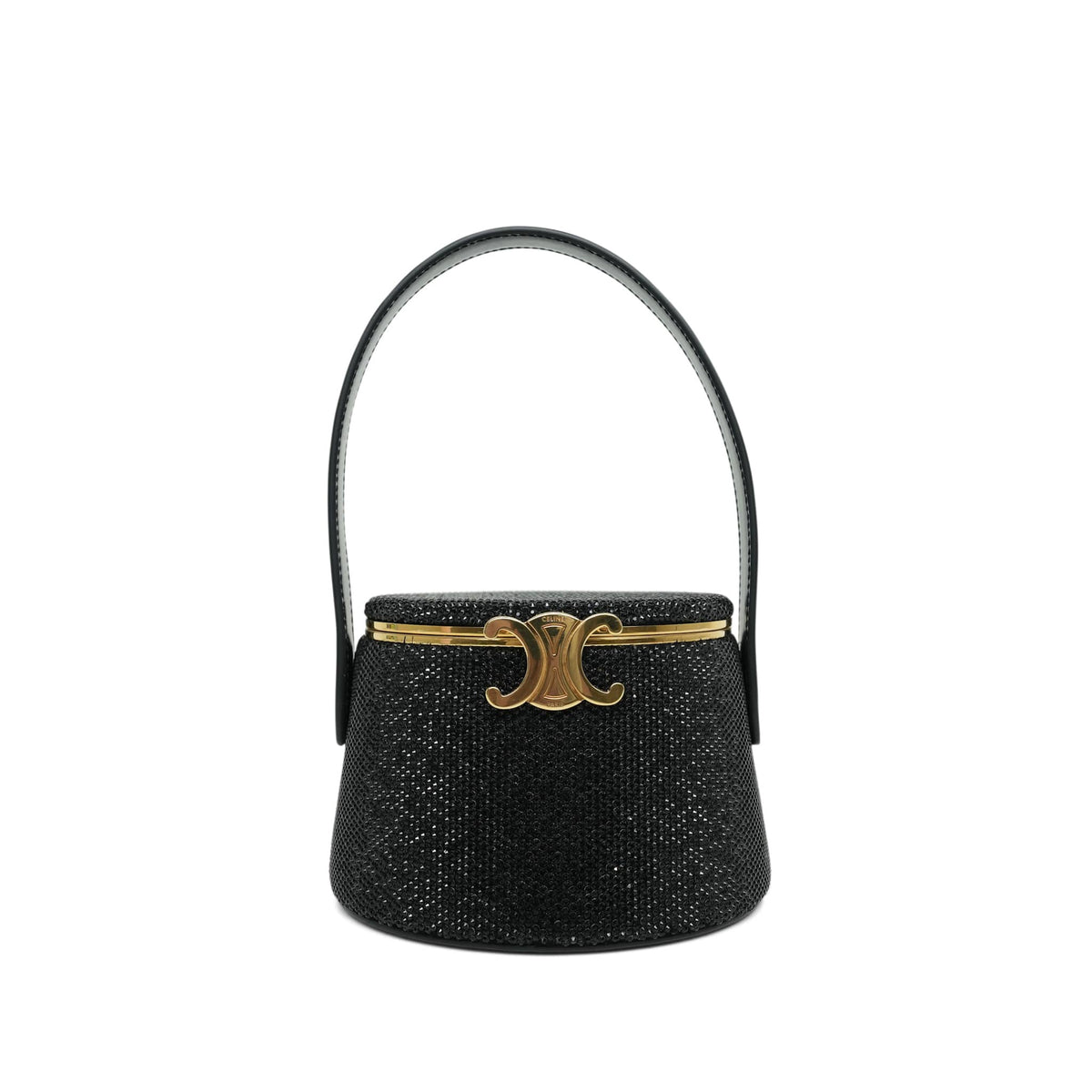 Celine Black Nina Minaudiere Suede Calfskin Strass.