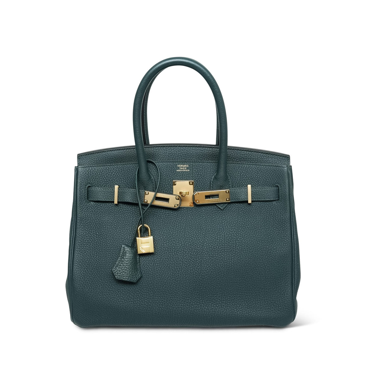 Birkin 30 Vert Cypress Togo Gold Plated C Stamp
