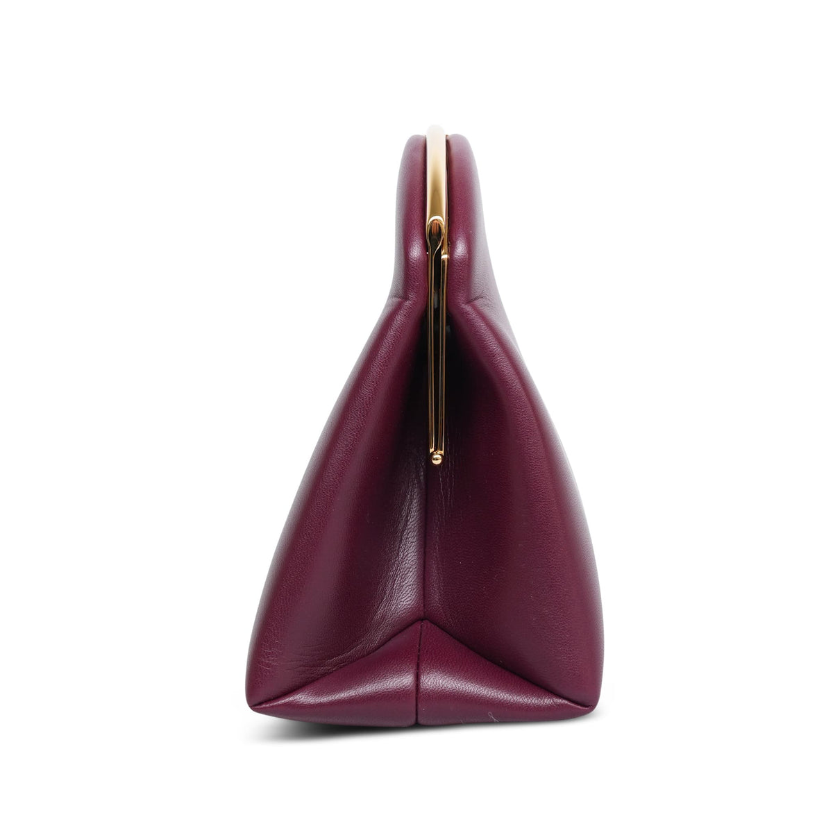 26S Dark Burgundy Lambskin Large Clutch Light Gold Hardware