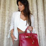 Product image 6 of 33: HAC 32 Rouge Vif Box Calfskin Gold Plated Z Circle Stamp