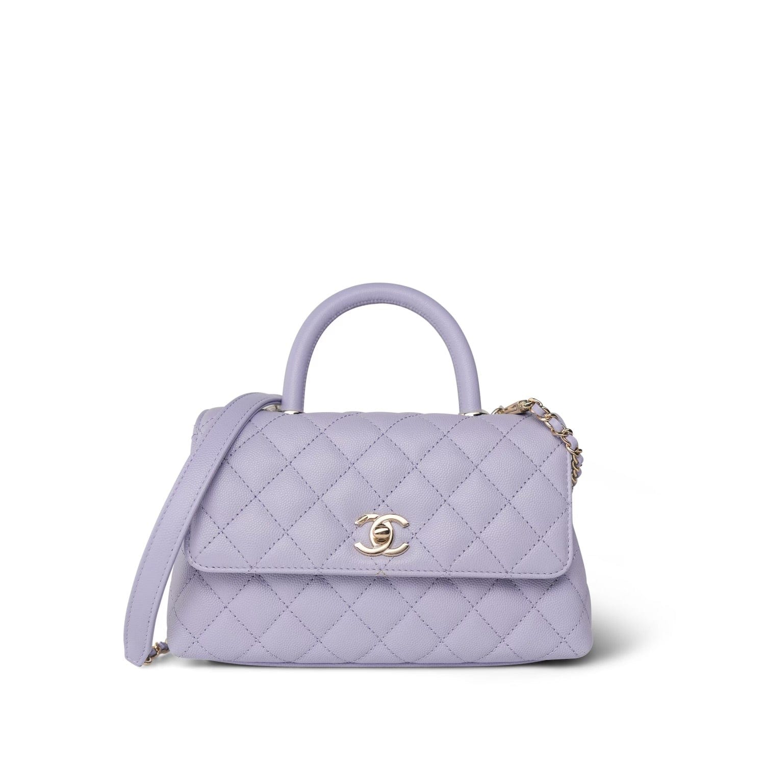 21K Lilac Caviar Quilted Small Coco Handle LGHW – REDELUXE
