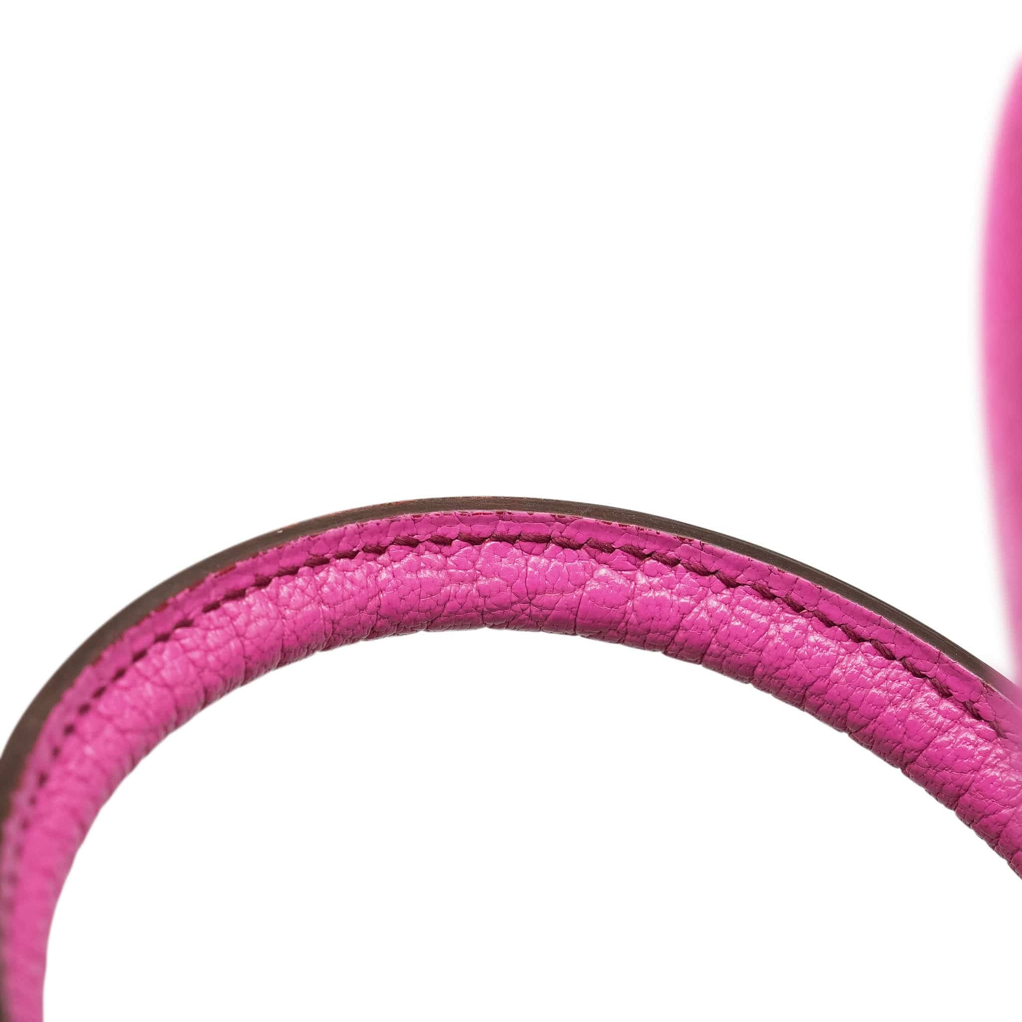 Product image 20 of 27: HAC 32 Fuchsia Chèvre de Coromandel Palladium Plated J Square Stamp
