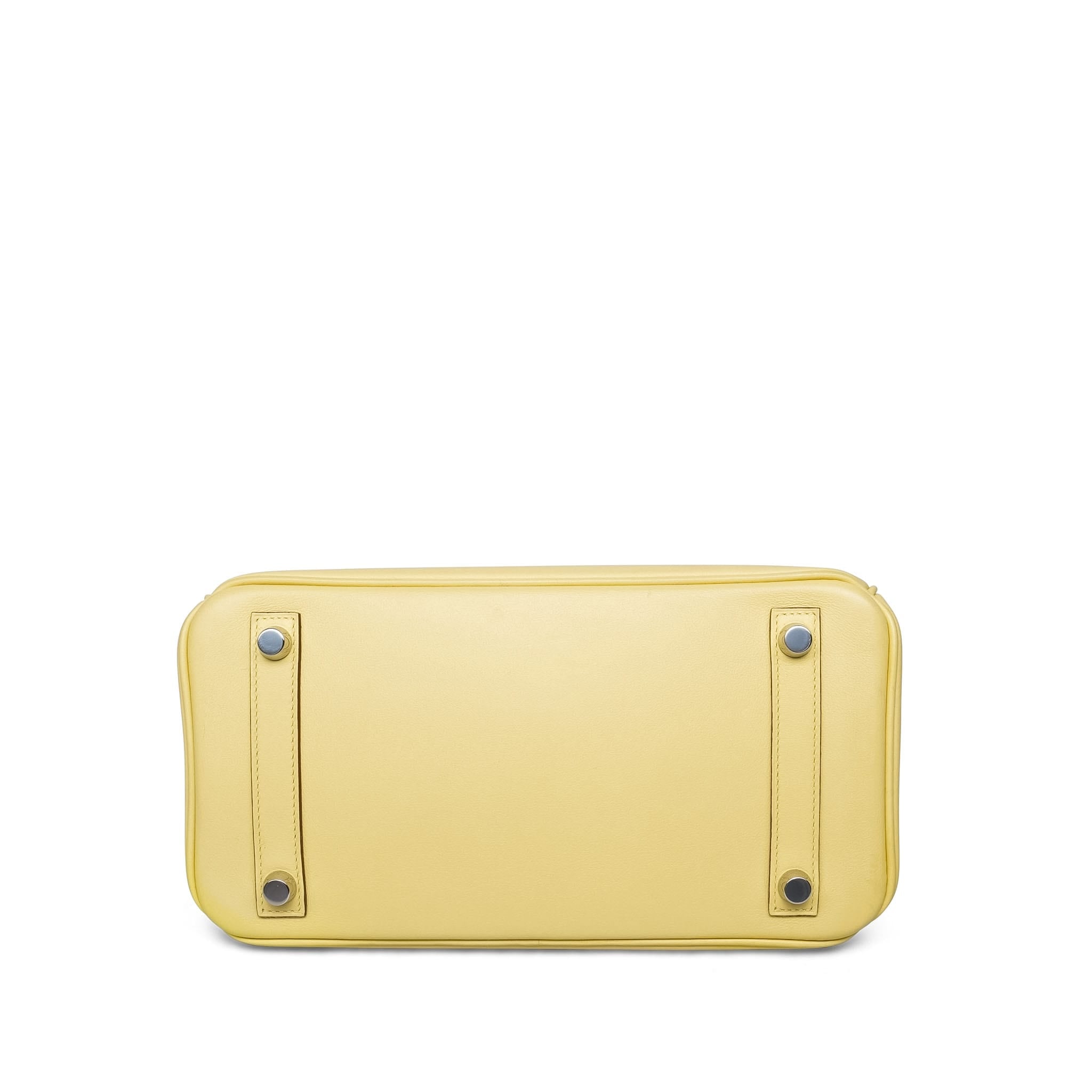 Birkin 25 Jaune Poussin Swift Palladium Plated T Stamp