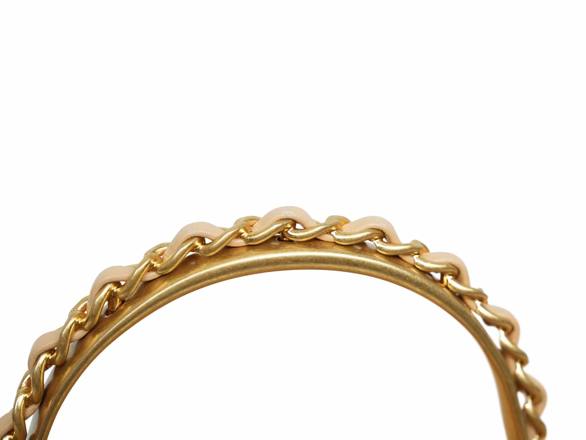 Braided Rattan Cruise Vanity Case Aged Gold Hardware