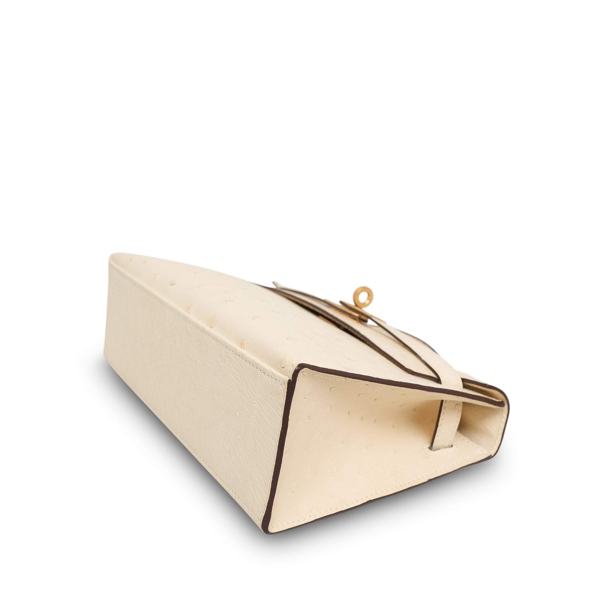 Product image 12 of 16: Kelly Pochette Nata Ostrich Gold Plated W Stamp
