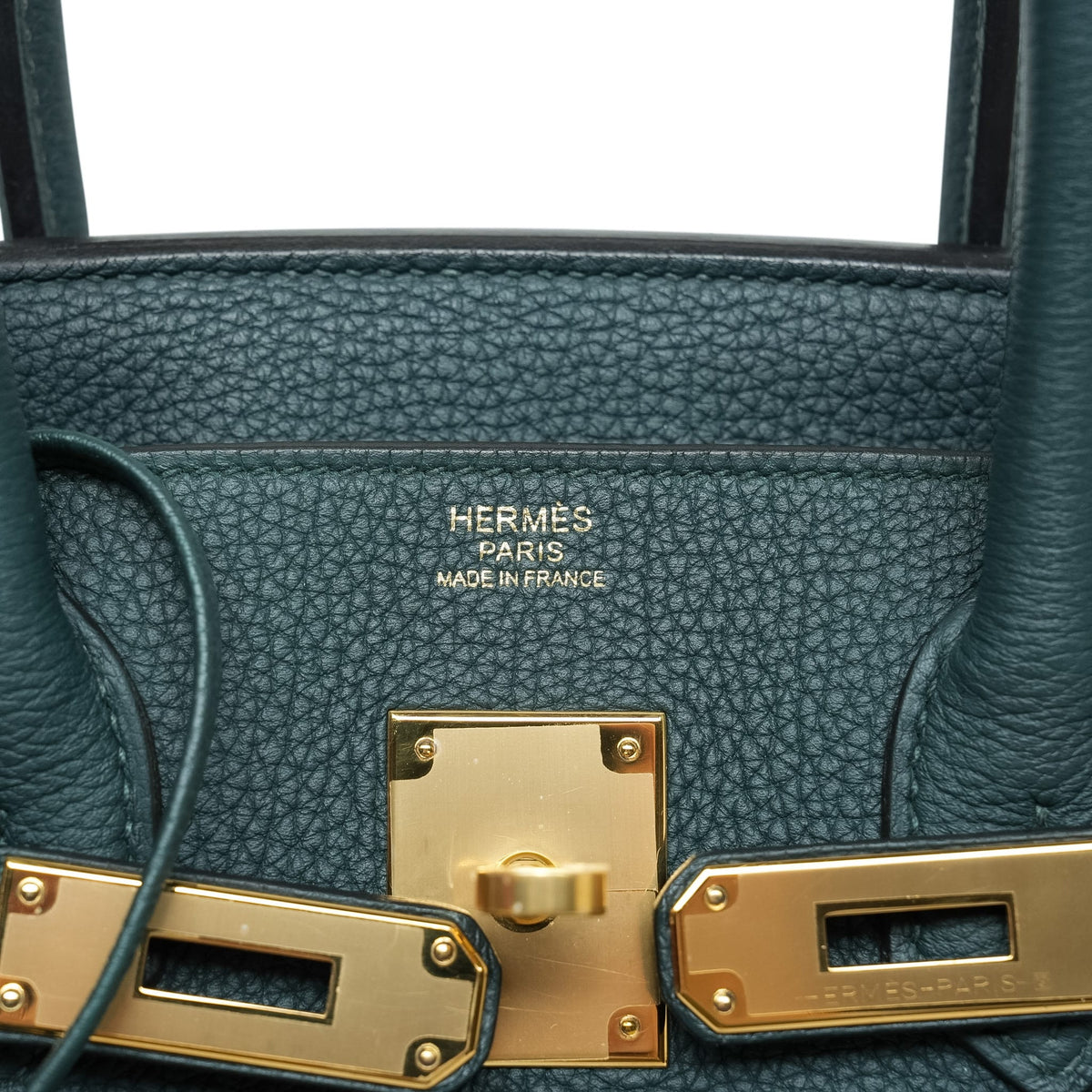 Birkin 30 Vert Cypress Togo Gold Plated C Stamp