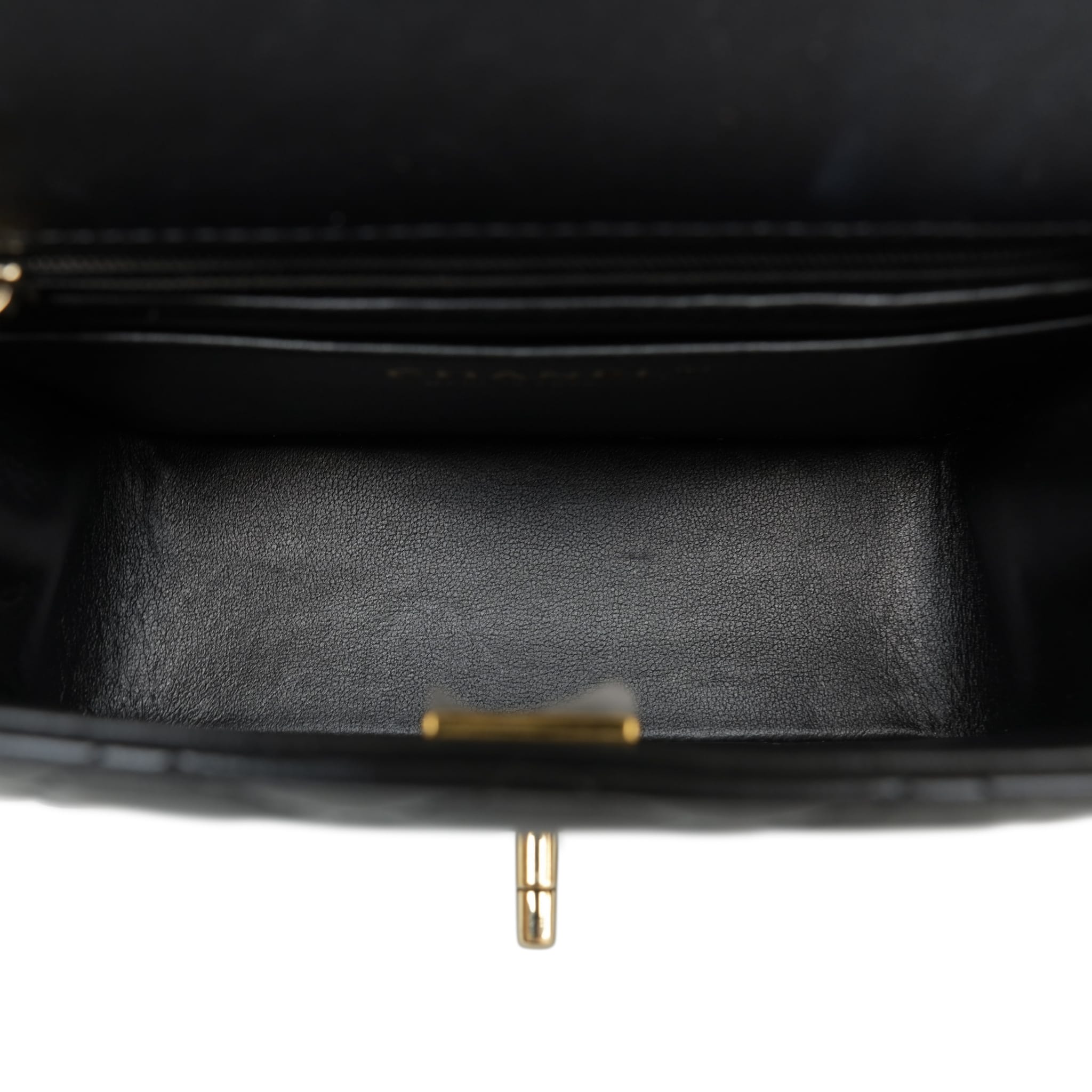 Product image 18 of 21: Black Lambskin Quilted Square Flap Mini Light Gold Hardware