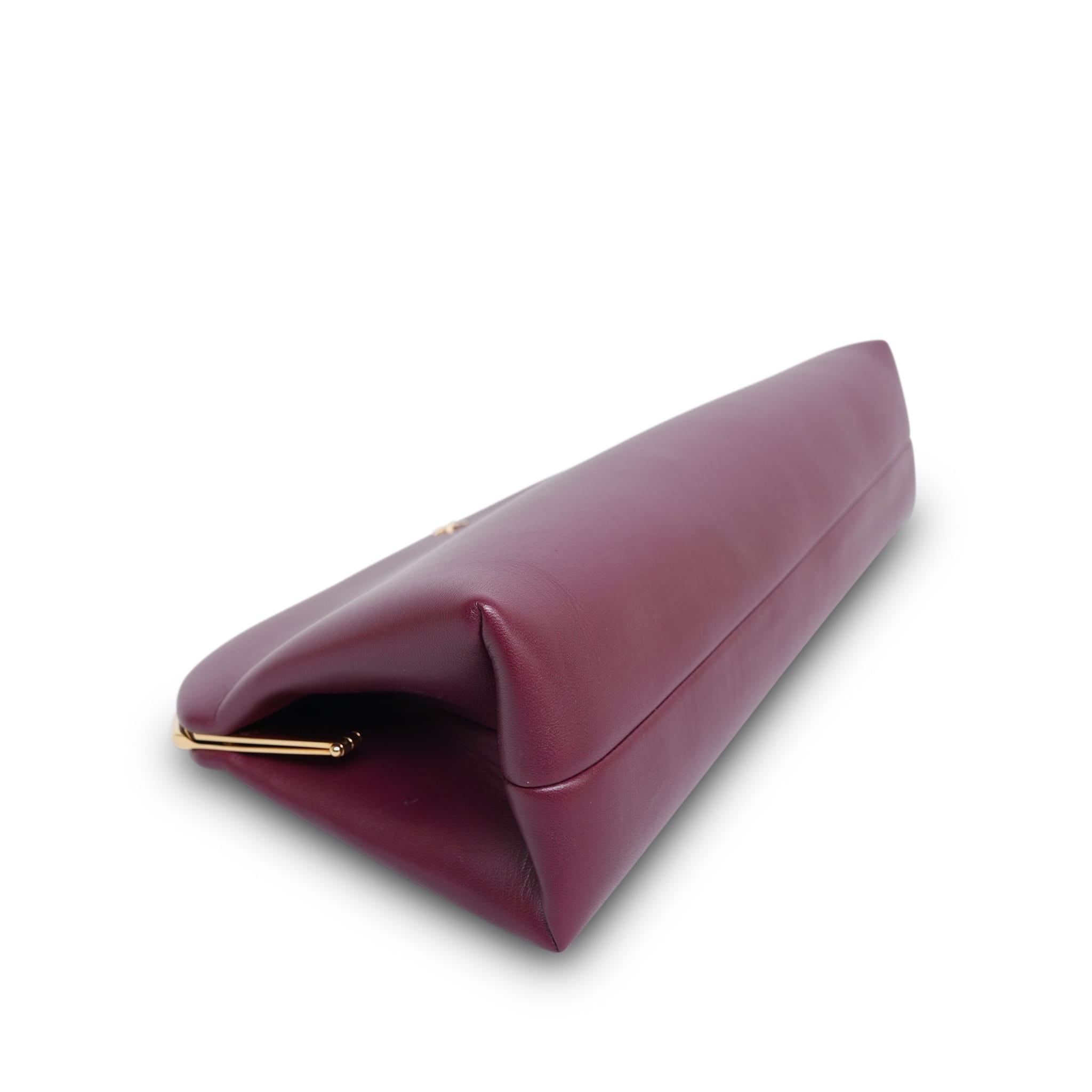 Product image 6 of 12: 26S Dark Burgundy Lambskin Large Clutch Light Gold Hardware
