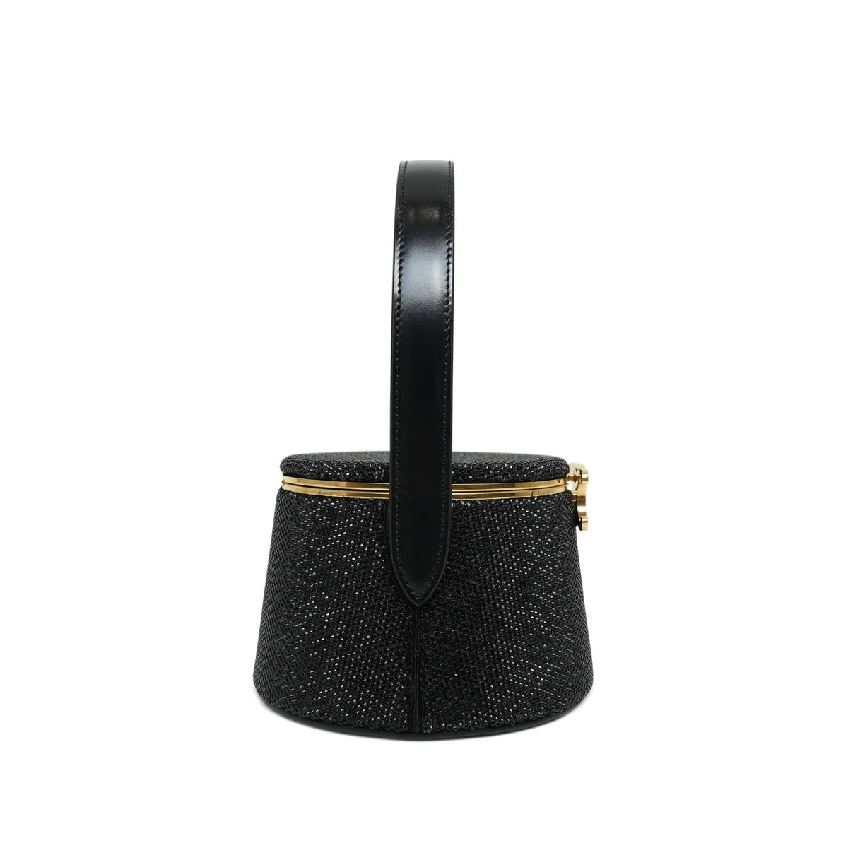 Celine Black Nina Minaudiere Suede Calfskin Strass.