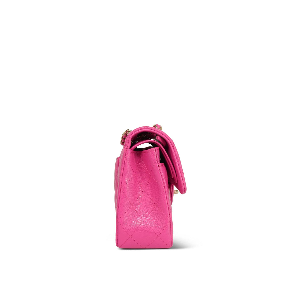22P Pink Caviar Quilted Classic Flap Small LGHW