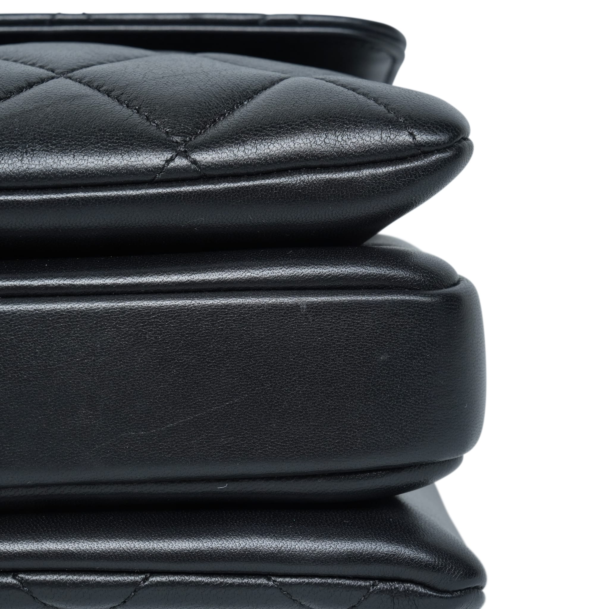 Product image 13 of 28: Black Lambskin Quilted Small Trendy CC LGHW