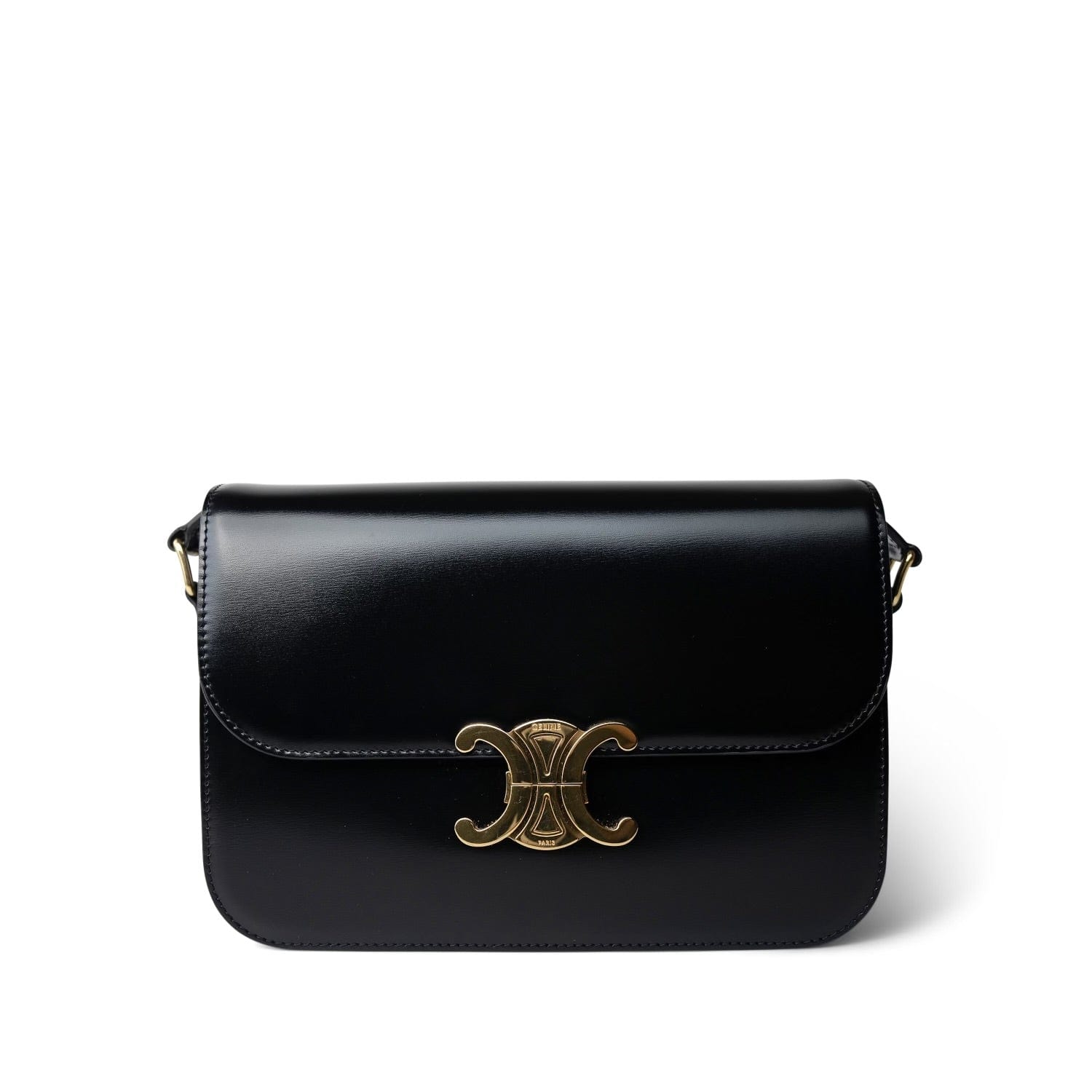 Celine Triomph Black Shiny Calfskin Medium Bag – REDELUXE