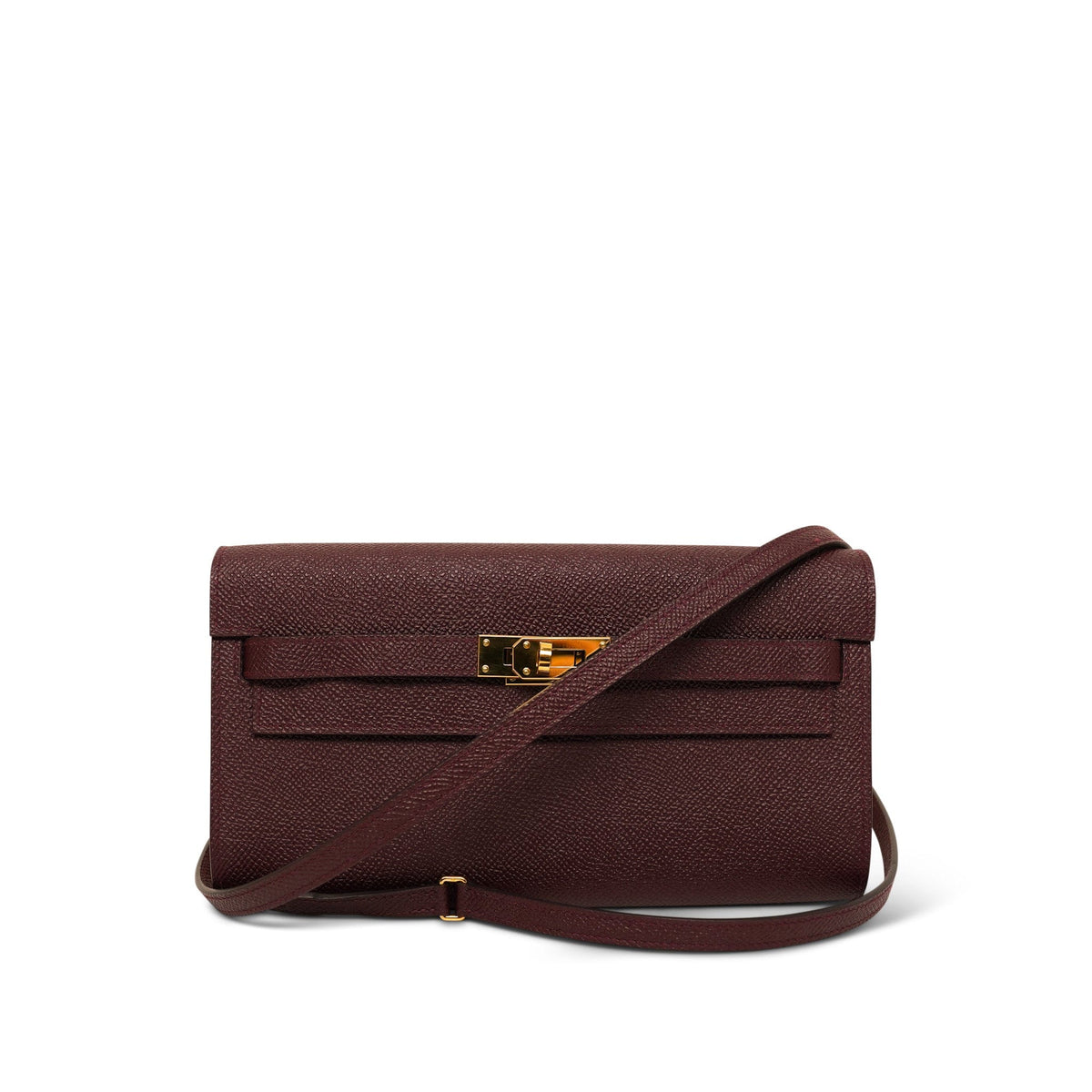 Kelly Wallet To Go Bordeaux Veau Epsom Gold Plated U Stamp