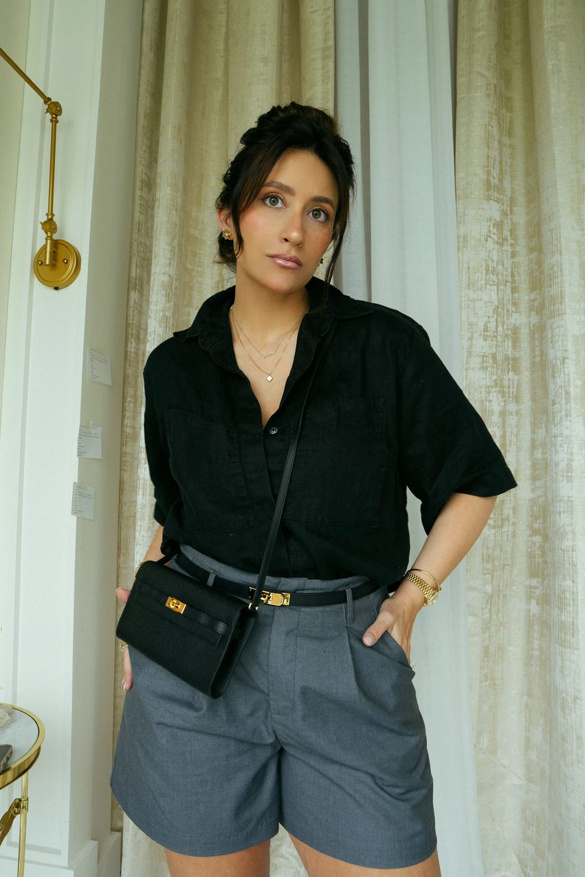 Kelly Wallet To Go Black Epsom Gold Plated B Stamp