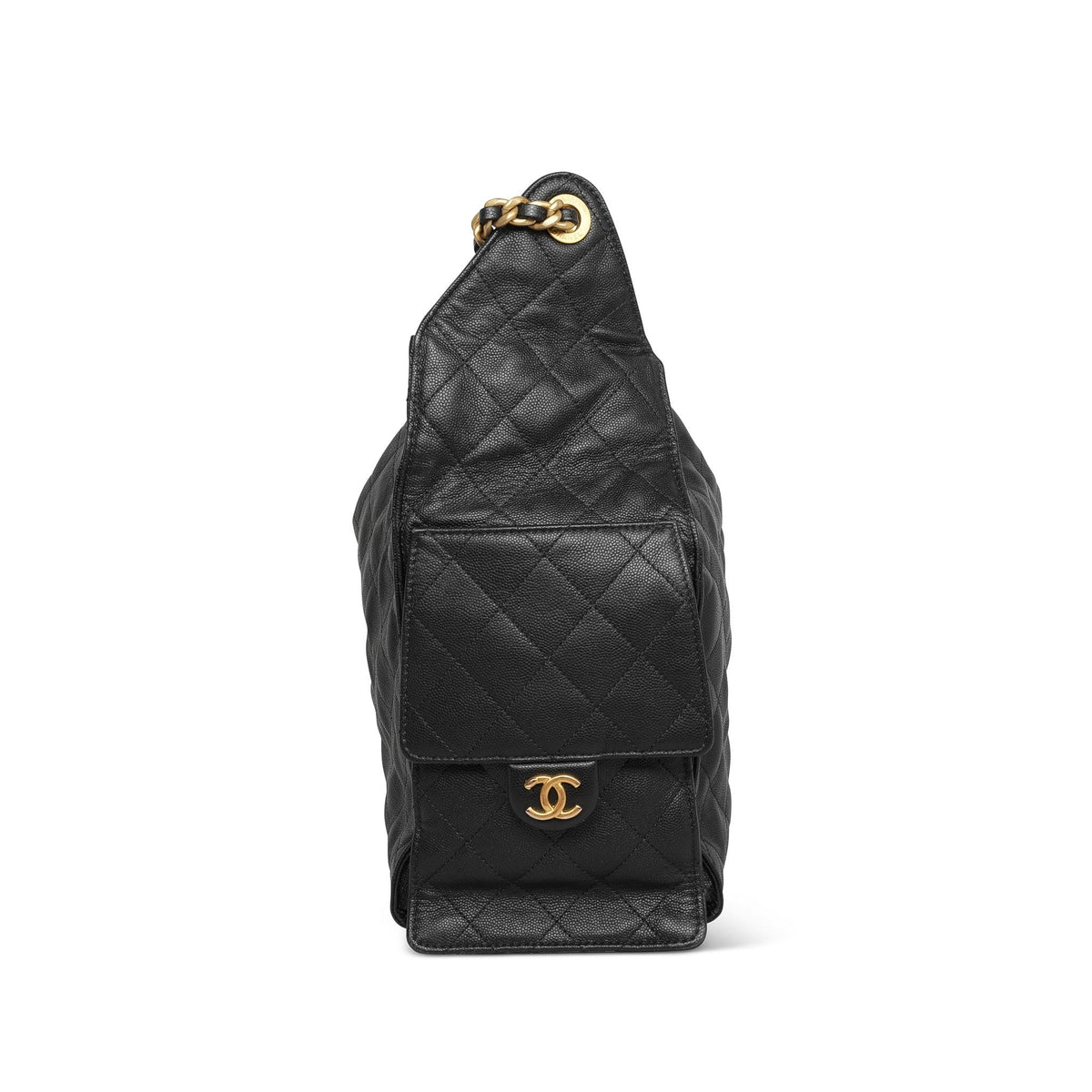 Black Caviar Quilted 25 Hobo Bag Medium Aged Gold Hardware