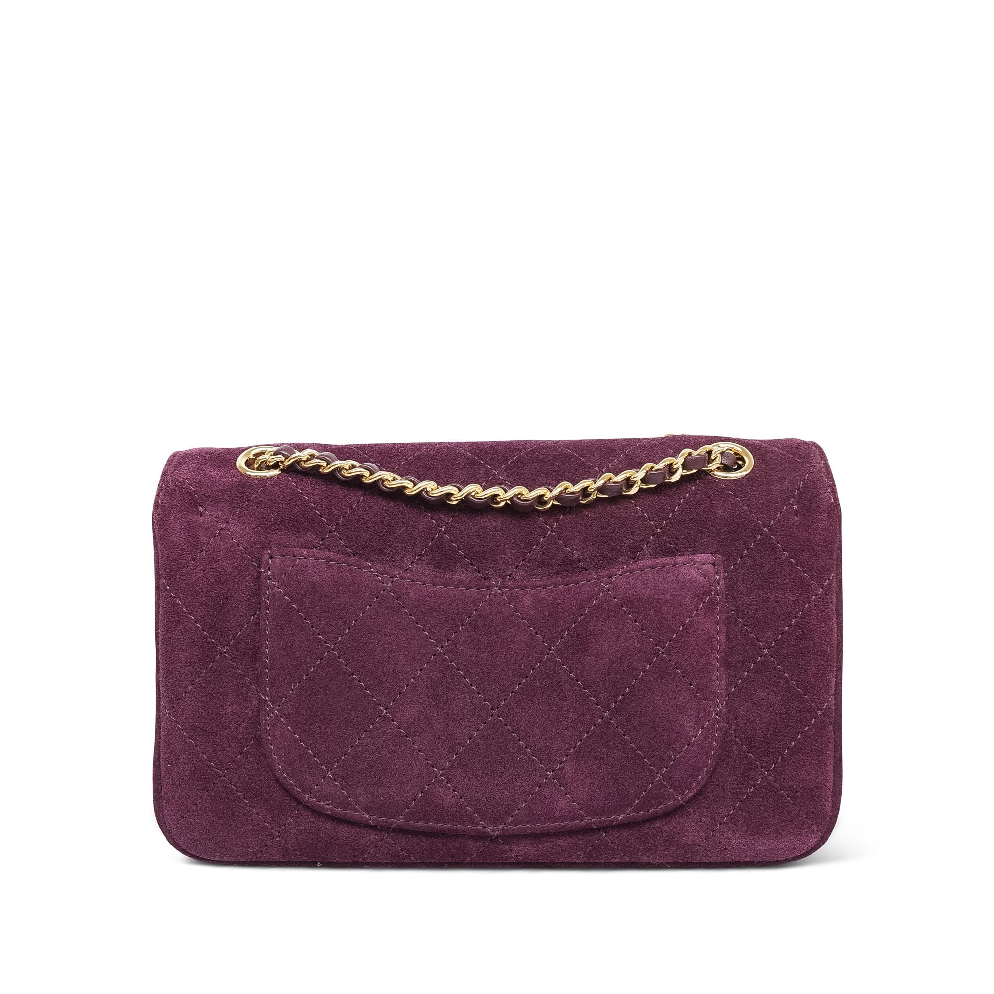 Product image 5 of 19: 26B Burgundy Suede Quilted Mini Souplissimo Flap Bag LGHW