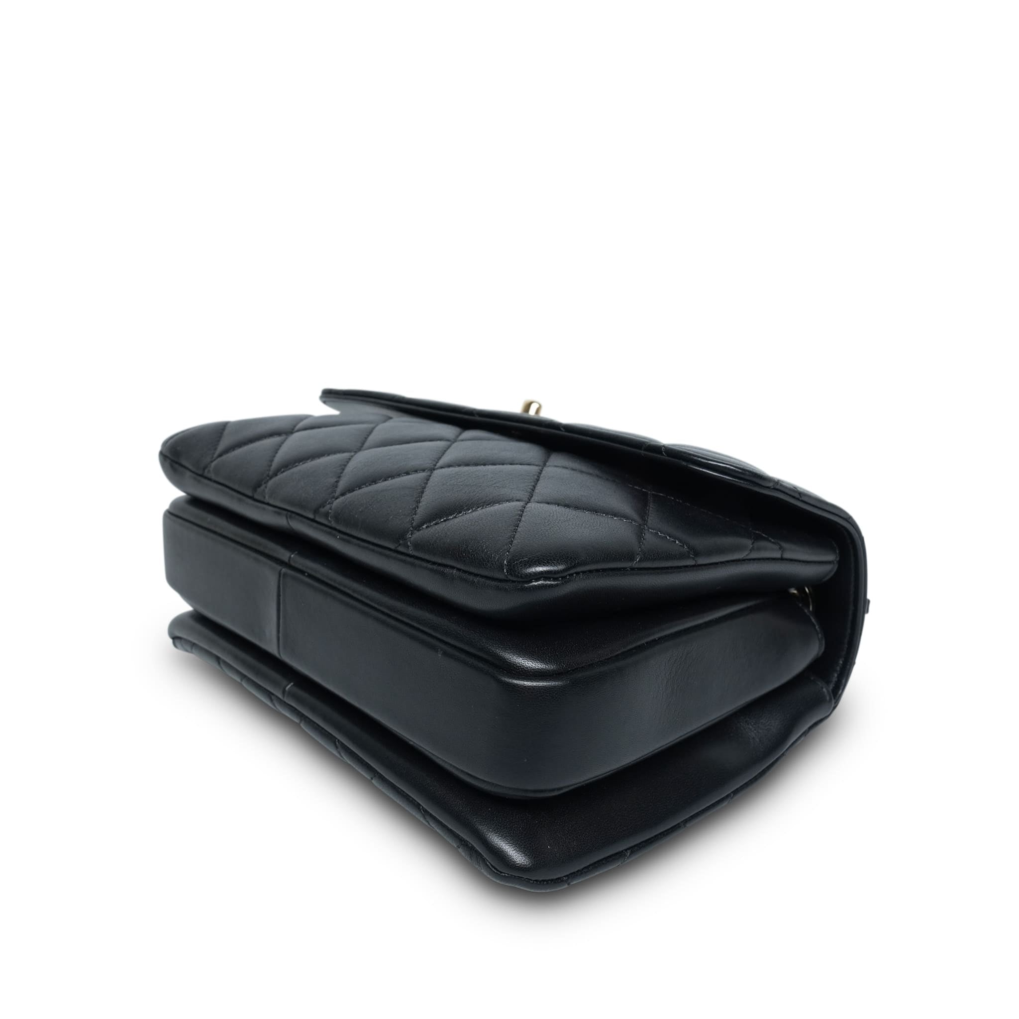 Product image 16 of 28: Black Lambskin Quilted Small Trendy CC LGHW