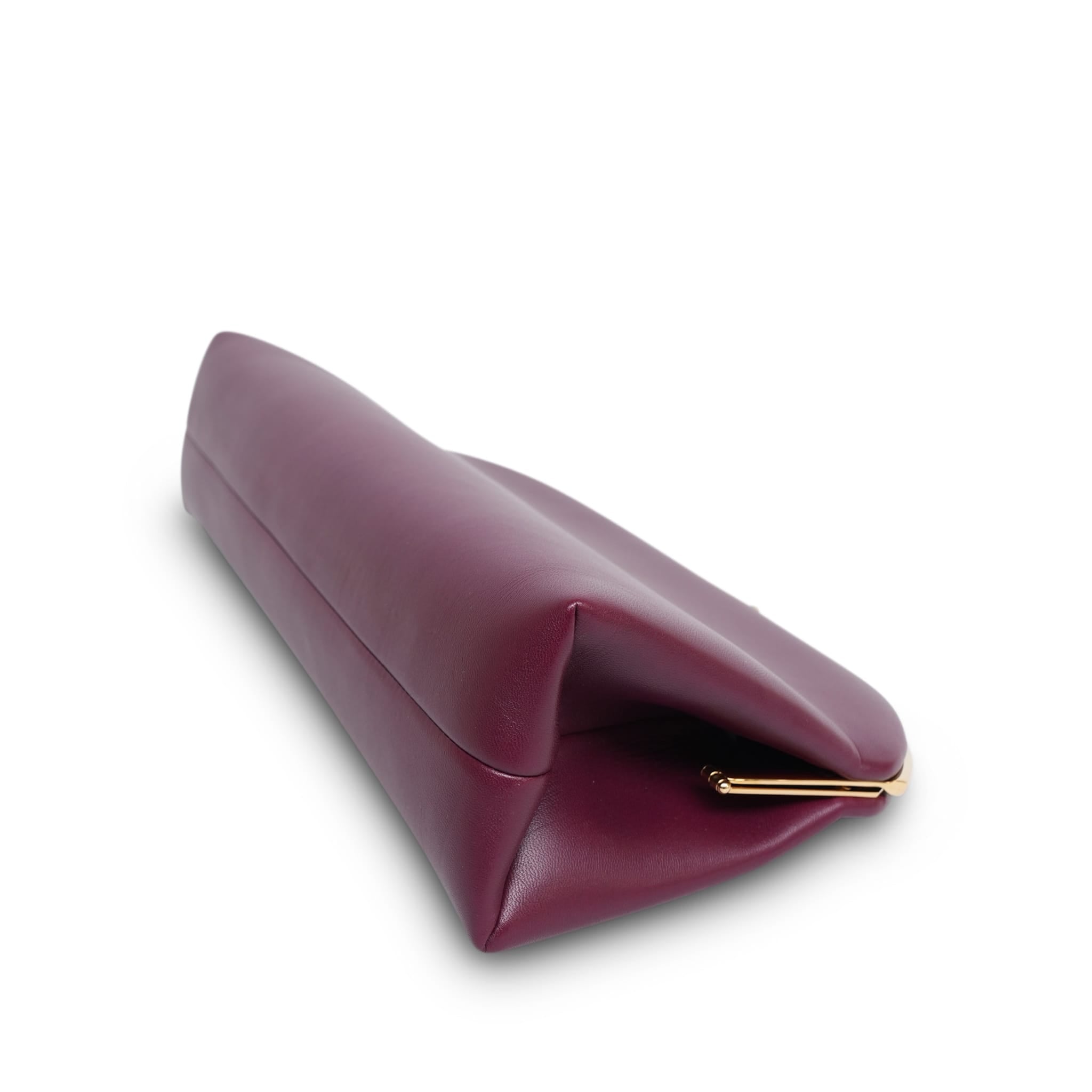 Product image 10 of 12: 26S Dark Burgundy Lambskin Large Clutch Light Gold Hardware