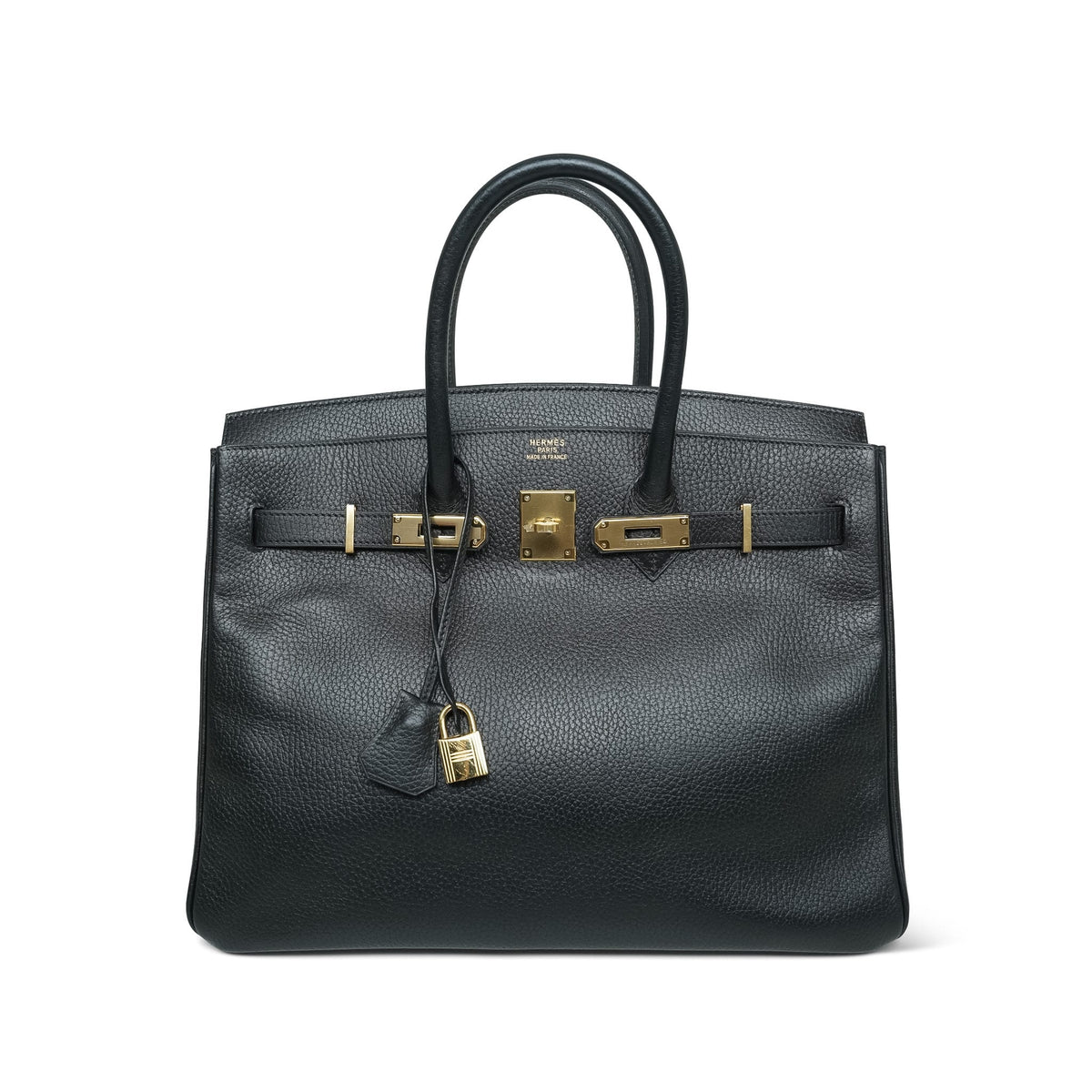 Birkin 35 Black Veau Ardennes Gold Plated Z Circle Stamp