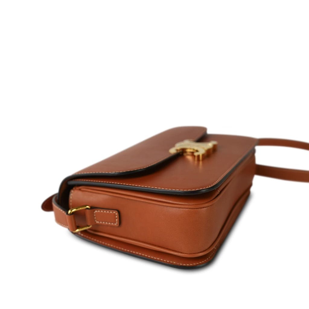 【関税送料込】CELINE CLASSIQUE TRIOMPHE BAG Smoked Brown CELINE Classique Triomphe Canvas Shoulder Bag Brown