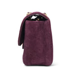 Product image 7 of 19: 26B Burgundy Suede Quilted Mini Souplissimo Flap Bag LGHW