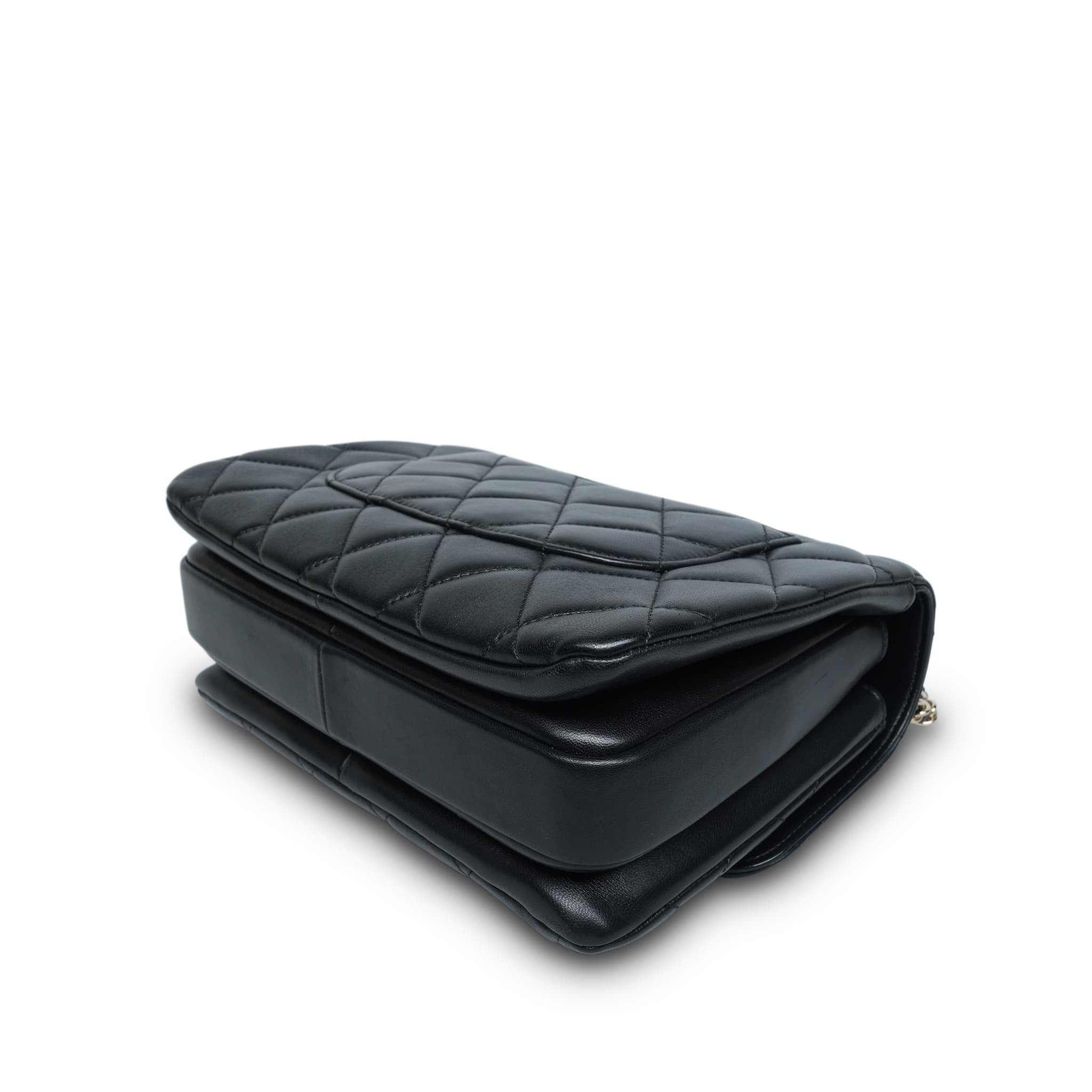Product image 18 of 28: Black Lambskin Quilted Small Trendy CC LGHW