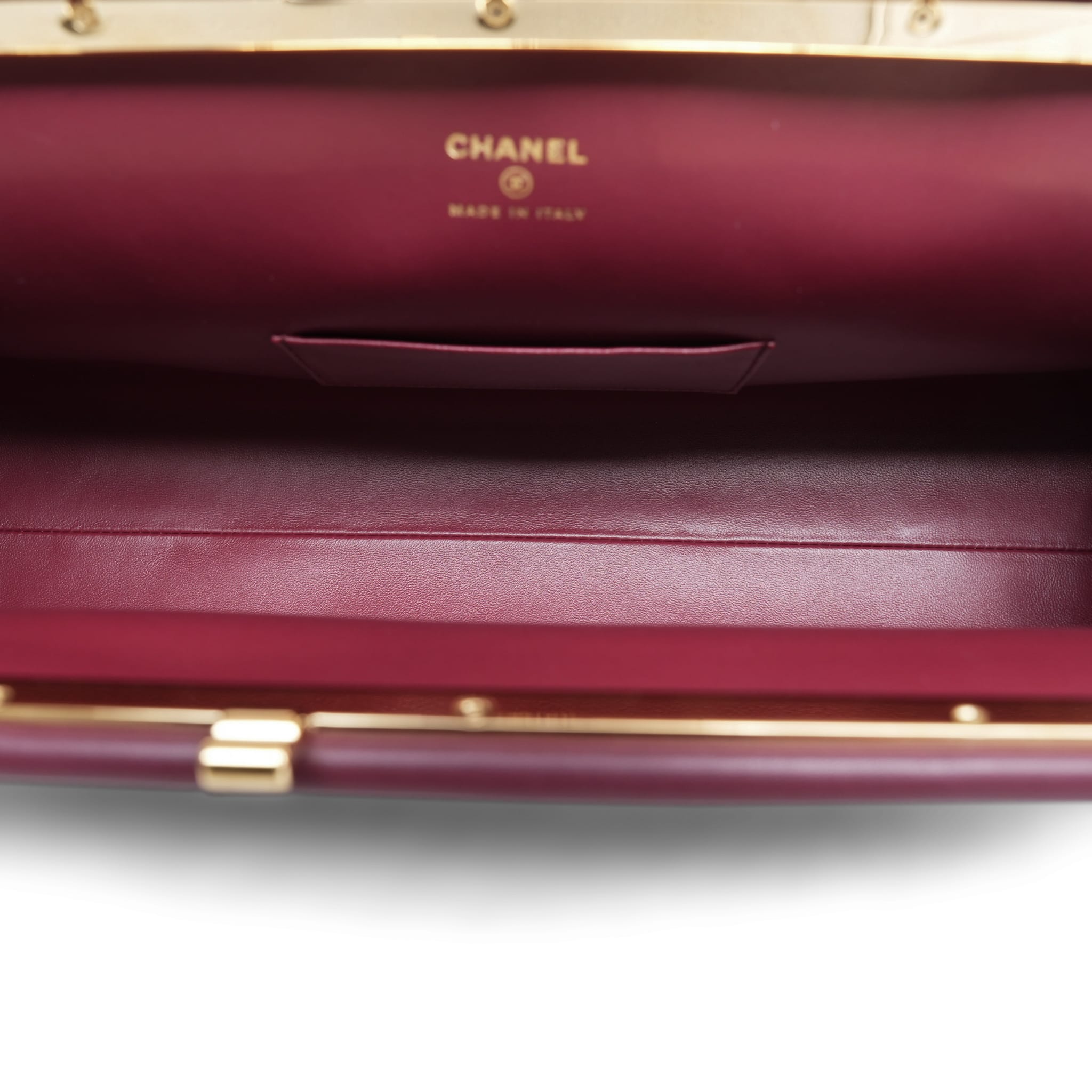 Product image 11 of 12: 26S Dark Burgundy Lambskin Large Clutch Light Gold Hardware