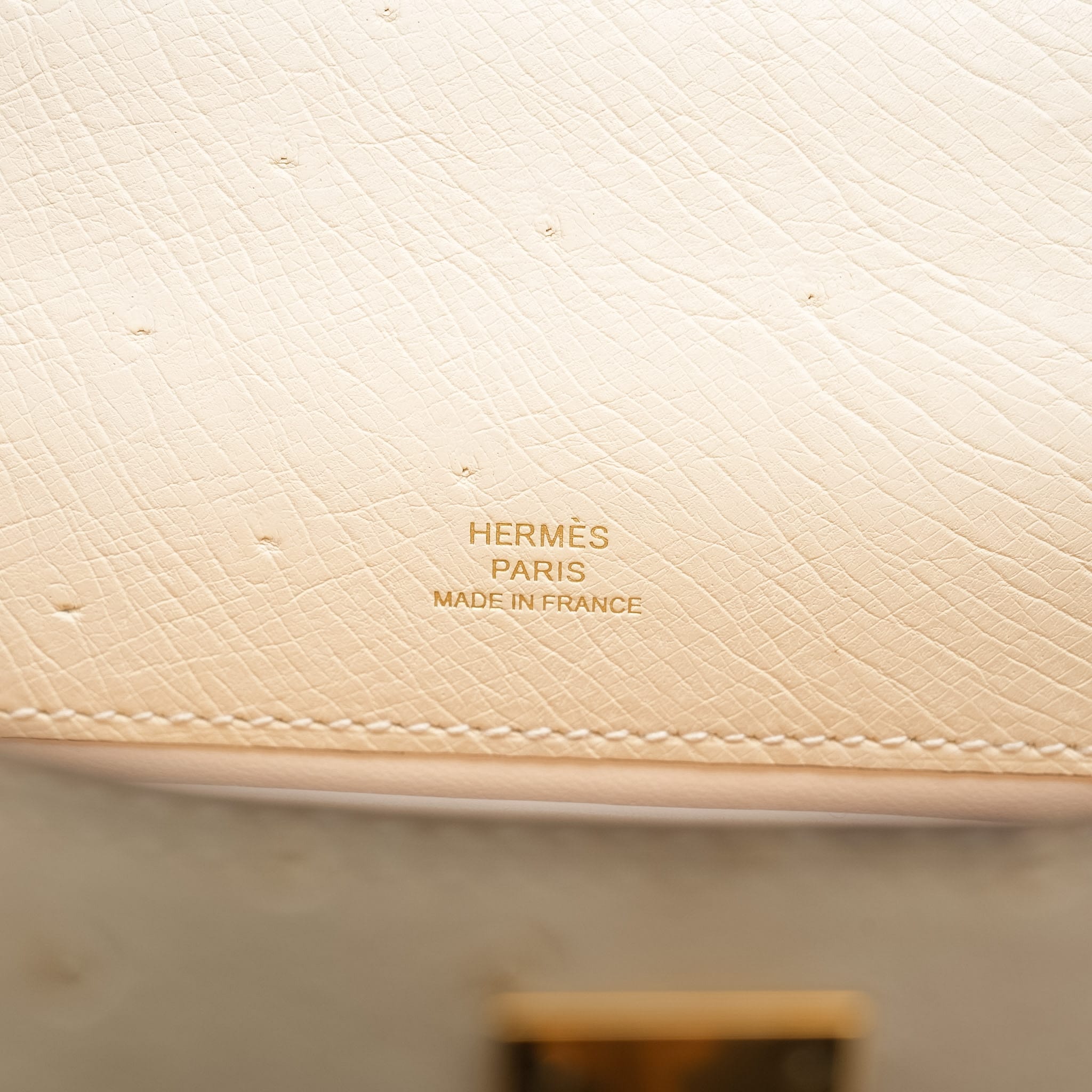 Product image 16 of 16: Kelly Pochette Nata Ostrich Gold Plated W Stamp
